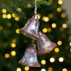 Northlight Rustic Finish String Of Bells Glass Christmas Ornament - 5-in - Silver And Brown -Northlight Sales Store 330751824 AlternateImage1
