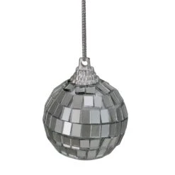 Northlight Splendor Mirrored Glass Disco Ball Christmas Ornaments 1.5-in - Silver - 9 Piece