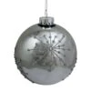 Northlight Shiny Mirrored With Glitter Snowflakes Christmas Ball Ornament - 4-in - Silver -Northlight Sales Store 330751830 MainImage 001