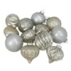 Northlight Shatterproof 3-Finish Christmas Ornaments - 3.75-in - Champagne, Brown And Silver - 12 Piece -Northlight Sales Store 330751846 MainImage 001