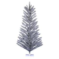 Vickerman 8-ft Leg Base Vintage Aluminum Full Right Side Up Silver Artificial Christmas Tree