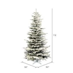 Vickerman 7.5-ft Leg Base Grand Fir Slim Right Side Up Flocked White Artificial Christmas Tree 8 Vickerman 7.5-ft Leg Base Grand Fir Slim Right Side Up Flocked White Artificial Christmas Tree -Northlight Sales Store 330898954 AlternateImage2