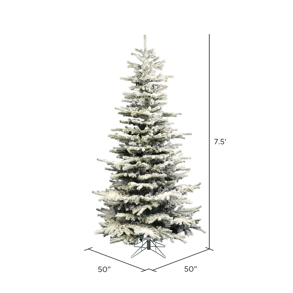 Vickerman 7.5-ft Leg Base Grand Fir Slim Right Side Up Flocked White Artificial Christmas Tree 5 Vickerman 7.5-ft Leg Base Grand Fir Slim Right Side Up Flocked White Artificial Christmas Tree - Image 3