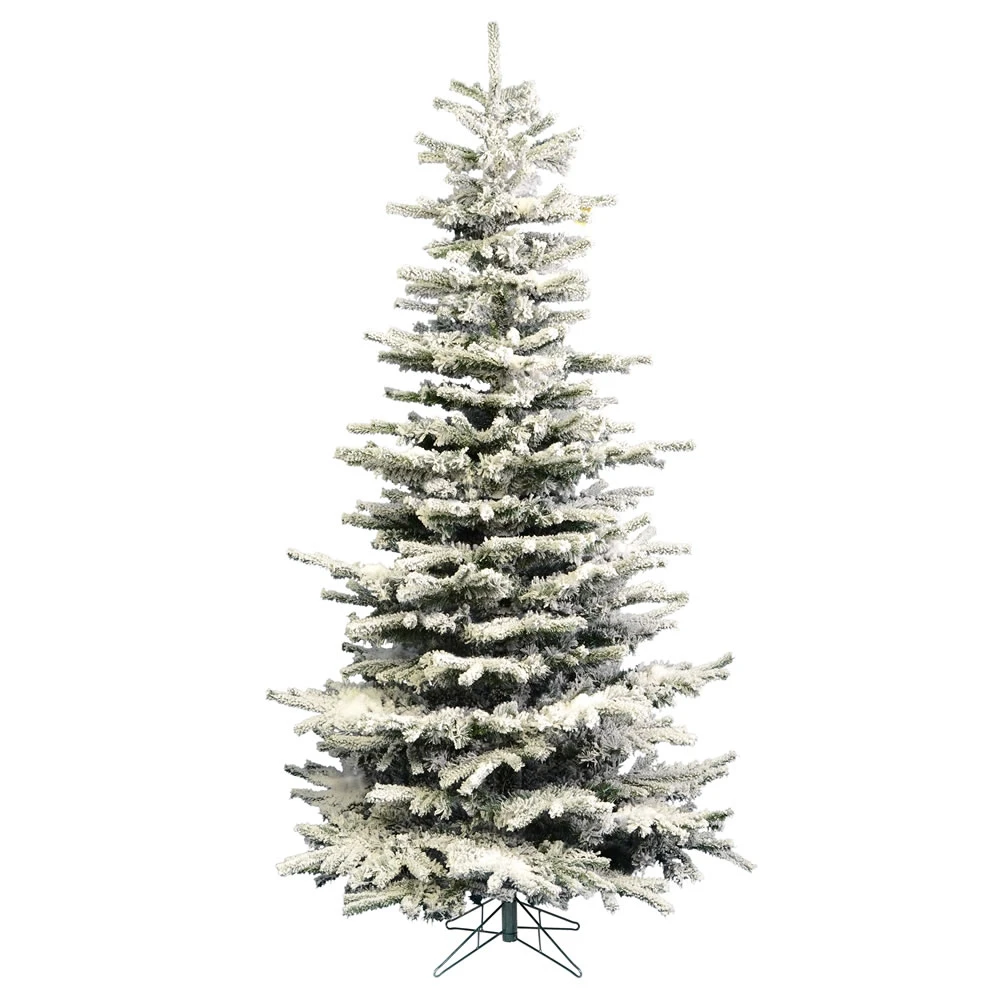 Vickerman 7.5-ft Leg Base Grand Fir Slim Right Side Up Flocked White Artificial Christmas Tree 3 Vickerman 7.5-ft Leg Base Grand Fir Slim Right Side Up Flocked White Artificial Christmas Tree
