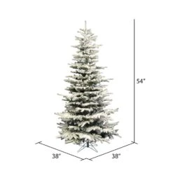 Vickerman 4.5-ft Leg Base Grand Fir Slim Right Side Up Flocked White Artificial Christmas Tree -Northlight Sales Store 330898961 AlternateImage2