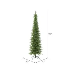 Vickerman 7.5-ft Leg Base Bixley Pencil Pine Slim Right Side Up Green Artificial Christmas Tree -Northlight Sales Store 330898971 AlternateImage2