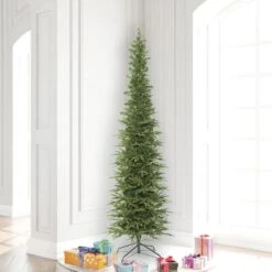 Vickerman 7.5-ft Leg Base Bixley Pencil Pine Slim Right Side Up Green Artificial Christmas Tree -Northlight Sales Store 330898971 AlternateImage4