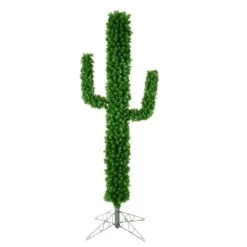Vickerman 7.5-ft Cactus Leg Base Desert Pine Full Right Side Up Green Artificial Christmas Tree