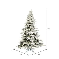 Vickerman 7.5-ft Leg Base Utica Fir Full Right Side Up Flocked White Artificial Christmas Tree -Northlight Sales Store 330898973 AlternateImage2