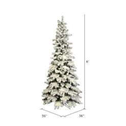 Vickerman 6-ft Leg Base Kodiak Spruce Full Right Side Up Flocked White Artificial Christmas Tree -Northlight Sales Store 330898980 AlternateImage2