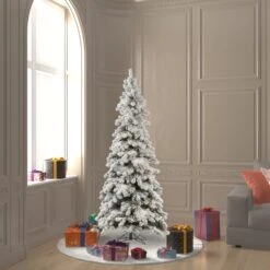 Vickerman 6-ft Leg Base Kodiak Spruce Full Right Side Up Flocked White Artificial Christmas Tree -Northlight Sales Store 330898980 AlternateImage4