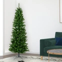 Vickerman 6.5-ft Leg Base Pencil Slim Salem Pine Right Side Up Green Artificial Christmas Tree -Northlight Sales Store 330898993 AlternateImage4