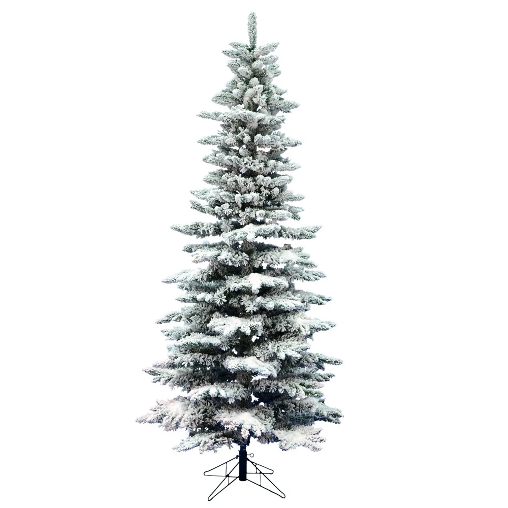 Vickerman 7.5-ft Leg Base Utica Fir Slim Right Side Up Flocked White Artificial Christmas Tree 3 Vickerman 7.5-ft Leg Base Utica Fir Slim Right Side Up Flocked White Artificial Christmas Tree