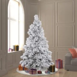 Vickerman 6.5-ft Alberta Pine Full Right Side Up Flocked White Artificial Christmas Tree With Leg Base -Northlight Sales Store 330898995 AlternateImage4
