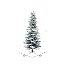 Vickerman 9-ft Leg Base Utica Fir Slim Right Side Up Flocked White Artificial Christmas Tree -Northlight Sales Store 330898999 AlternateImage2