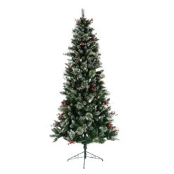 Vickerman 7-ft Pine Full Right Side Up Green Artificial Christmas Tree With Leg Base