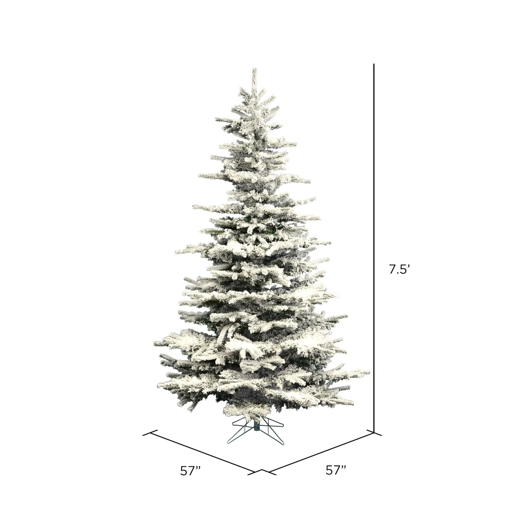 Vickerman 7.5-ft Leg Base Grand Fir Full Right Side Up Flocked White Artificial Christmas Tree 4 Vickerman 7.5-ft Leg Base Grand Fir Full Right Side Up Flocked White Artificial Christmas Tree - Image 2
