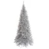 Vickerman 7.5-ft Leg Base Tinsel Slim Right Side Up Silver Artificial Christmas Tree -Northlight Sales Store 330899005 MainImage 001