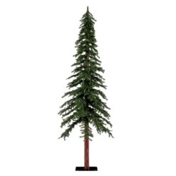 Vickerman 8-ft Alpine Leg Base Full Right Side Up Green Artificial Christmas Tree