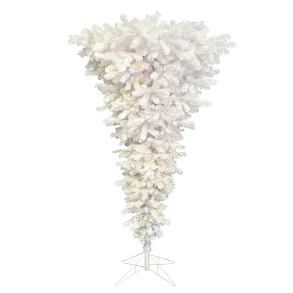 Vickerman 5.5-ft Leg Base Pine Full Upside-Down White Artificial Christmas Tree 3 Vickerman 5.5-ft Leg Base Pine Full Upside-Down White Artificial Christmas Tree