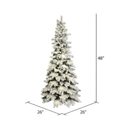 Vickerman 4-ft Leg Base Kodiak Spruce Full Right Side Up Flocked White Artificial Christmas Tree -Northlight Sales Store 330899025 AlternateImage2