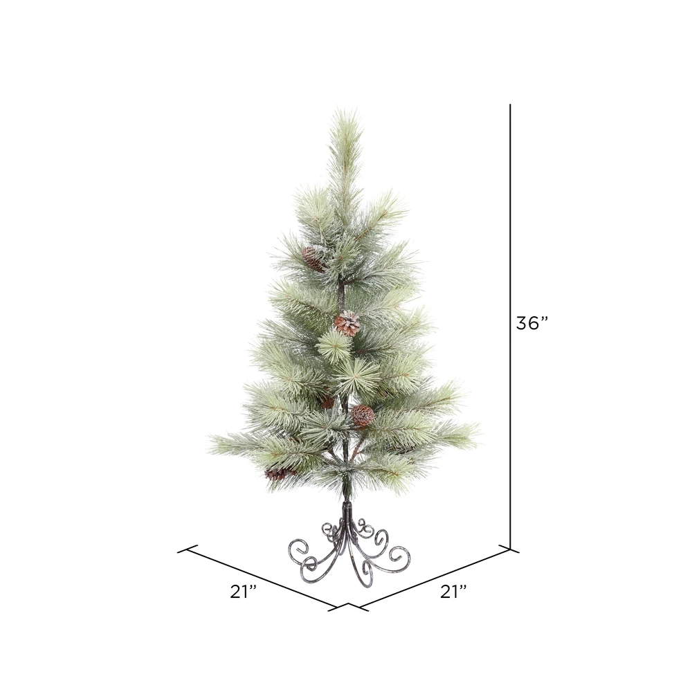 Vickerman 3-ft Leg Base Bellevue Pine Full Right Side Up Green Artificial Christmas Tree 5 Vickerman 3-ft Leg Base Bellevue Pine Full Right Side Up Green Artificial Christmas Tree - Image 3