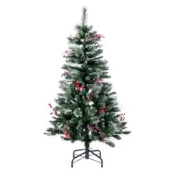 Vickerman 4.5-ft Leg Base Pine Full Right Side Up Green Artificial Christmas Tree