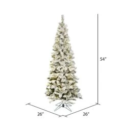 Vickerman 4.5-ft Leg Base Pencil Pacific Pine Slim Right Side Up Flocked Green Artificial Christmas Tree 7 Vickerman 4.5-ft Leg Base Pencil Pacific Pine Slim Right Side Up Flocked Green Artificial Christmas Tree -Northlight Sales Store 330899048 AlternateImage2