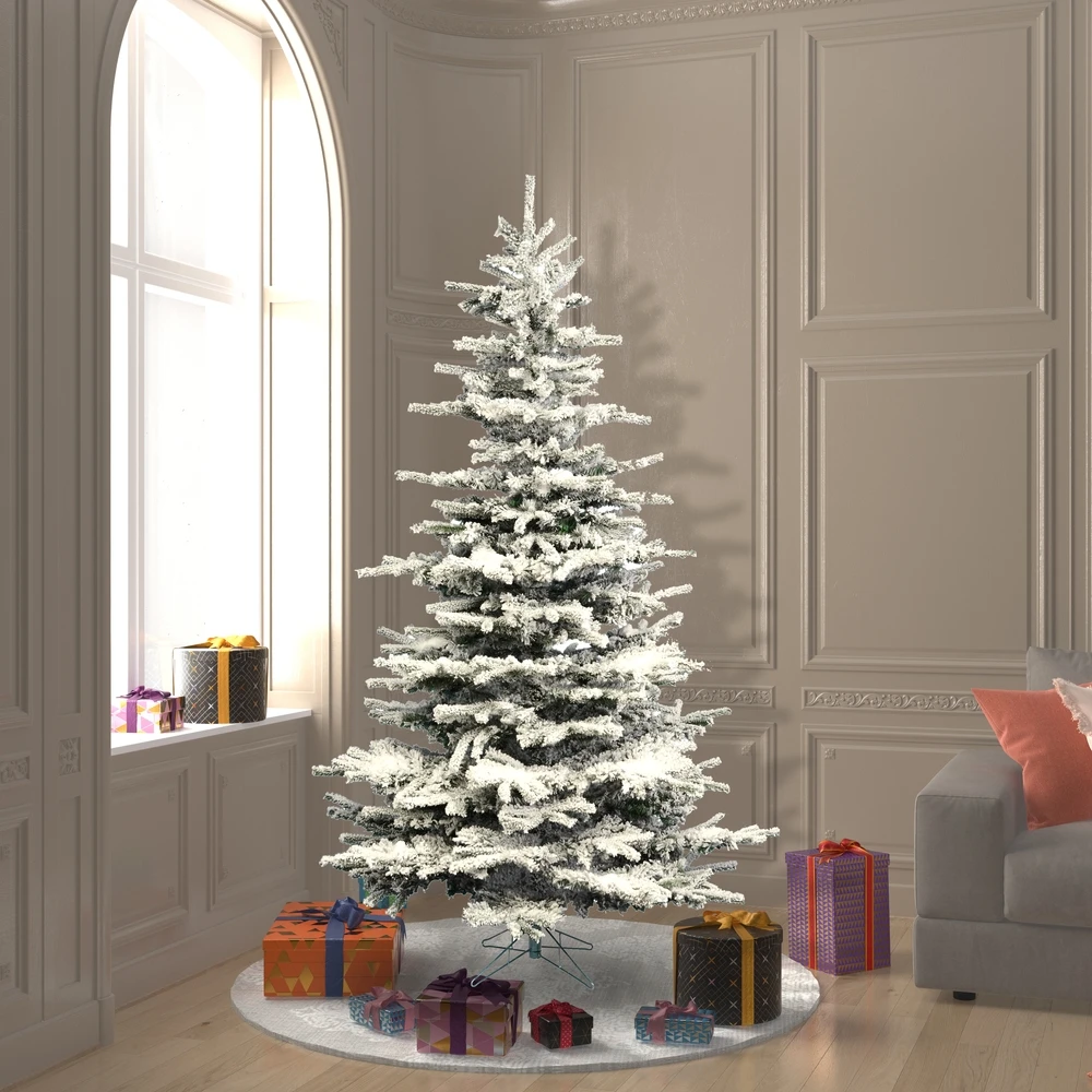 Vickerman 6.5-ft Leg Base Grand Fir Full Right Side Up Flocked Green Artificial Christmas Tree 6 Vickerman 6.5-ft Leg Base Grand Fir Full Right Side Up Flocked Green Artificial Christmas Tree - Image 4