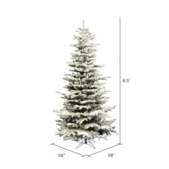 Vickerman 8.5-ft Leg Base Grand Fir Slim Right Side Up Flocked White Artificial Christmas Tree -Northlight Sales Store 330899061 AlternateImage2