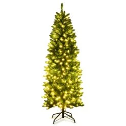 Costway 6-ft Slim Green Artificial Christmas Tree