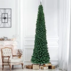 Costway 9-ft Slim Green Artificial Christmas Tree -Northlight Sales Store 330902848 AlternateImage4