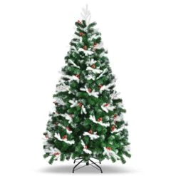 Costway 7-ft Pre-lit Purple Halloween Christmas Tree With Orange Lights Pumpkin