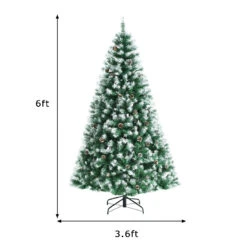 Costway 6-ft Snow Flocked Hinged Christmas Tree With 1000 Branch Tips And Pine Cones -Northlight Sales Store 330925702 AlternateImage4