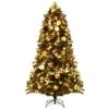 Costway 7.5-ft Pre-Lit Artificial Christmas Tree 1100 Tips With 140 Ornaments