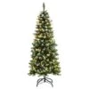 Costway 8-ft Snow Flocked Christmas Tree Glitter Tips With Pine Cone And Red Berries -Northlight Sales Store 330925727 MainImage 001