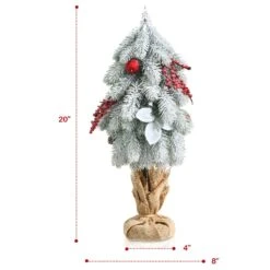 Costway 19-in Snow Flocked Tabletop Christmas Pine Tree With Pine Cones And Red Berries 10 Costway 19-in Snow Flocked Tabletop Christmas Pine Tree With Pine Cones And Red Berries -Northlight Sales Store 330925731 AlternateImage3