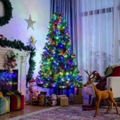Costway 8-ft Pre-lit Hinged Christmas Tree With Remote Control And 9 Lighting Modes -Northlight Sales Store 330925734 AlternateImage2