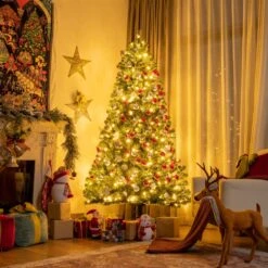 Costway 8-ft Pre-lit Hinged Christmas Tree With Remote Control And 9 Lighting Modes -Northlight Sales Store 330925734 AlternateImage3