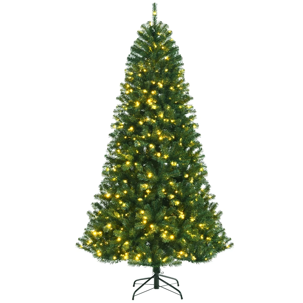 Costway 7-ft Pre-lit Hinged Christmas Tree With Remote Control And 9 Lighting Modes 7 Costway 7-ft Pre-lit Hinged Christmas Tree With Remote Control And 9 Lighting Modes - Image 5