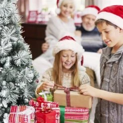 Costway 8-ft Pre-lit Hinged Christmas Tree With 600 LED Lights And 9 Dynamic Effects -Northlight Sales Store 330925737 AlternateImage1