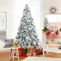 Costway 8-ft Pre-lit Hinged Christmas Tree With 600 LED Lights And 9 Dynamic Effects -Northlight Sales Store 330925737 AlternateImage2