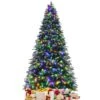 Costway 6-ft Pre-lit Hinged Christmas Tree With 777 Glitter Tips And Pine Cones