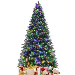 Costway 6-ft Pre-lit Hinged Christmas Tree With 777 Glitter Tips And Pine Cones