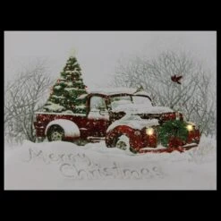 Northlight 12-in X 15.75-in LED Lighted Fibre Optic Truck And Tree Christmas Canvas Wall Art 7 Northlight 12-in X 15.75-in LED Lighted Fibre Optic Truck And Tree Christmas Canvas Wall Art -Northlight Sales Store 330928233 AlternateImage2