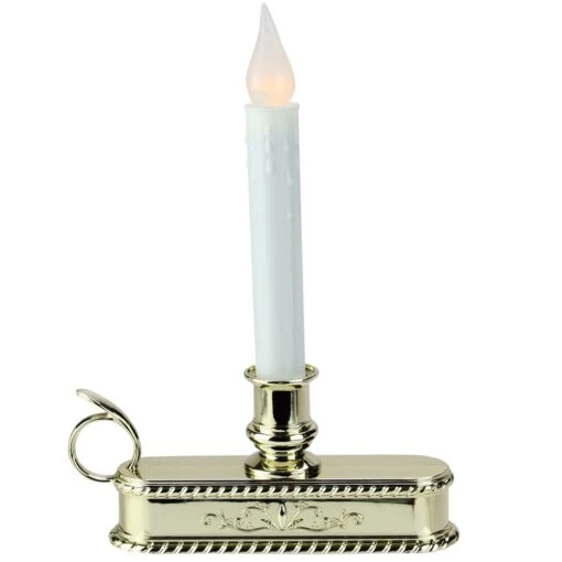 Northlight Pre-Lit White And Gold LED Flickering Christmas Candle Lamp With Handle 6 Northlight Pre-Lit White And Gold LED Flickering Christmas Candle Lamp With Handle -Northlight Sales Store 330928239 MainImage 001