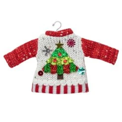 Northlight 4.5-in Christmas Tree Sweater On A Hanger Ornament