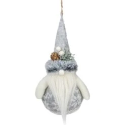 Northlight 7.75-in Grey Nordic Santa Claus Gnome Christmas Ornament