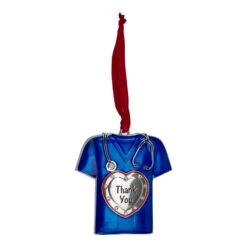 Northlight 3-in Silver Plated Blue Scrubs Christmas Ornament With 11 European Crystals