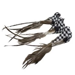 Northlight 9.75-in Black And White Plaid Clip-On Canary Christmas Ornaments - Set Of 3 -Northlight Sales Store 330928312 AlternateImage2